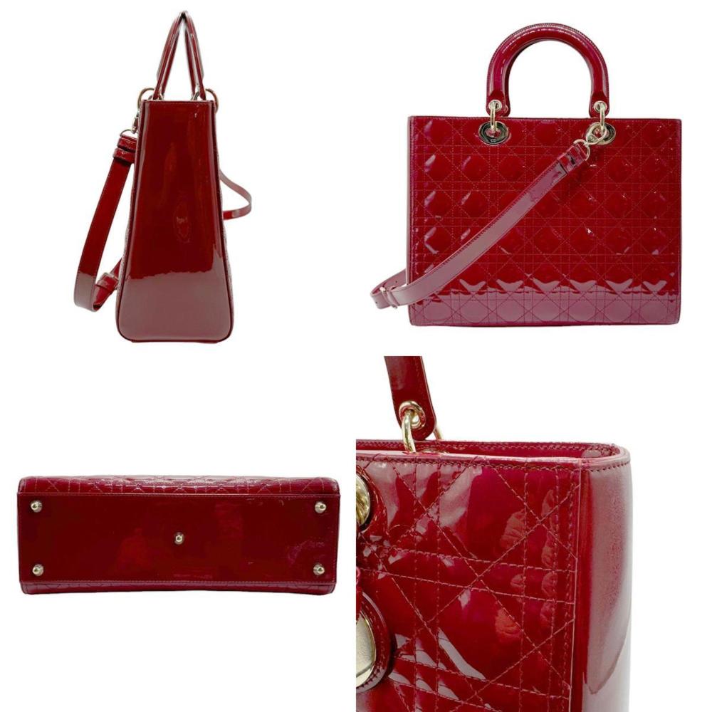 Red Leather Dior Lady Dior