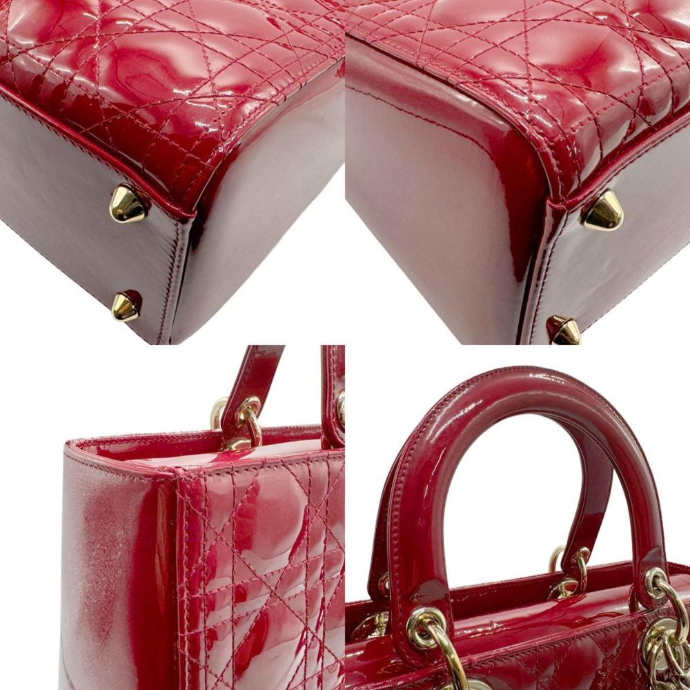 Red Leather Dior Lady Dior