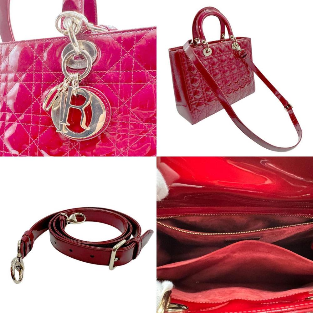 Red Leather Dior Lady Dior