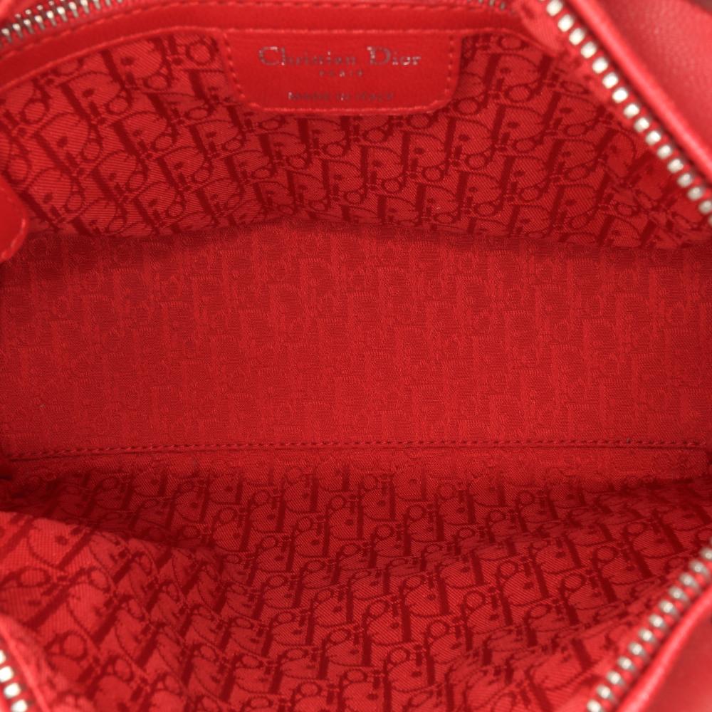 Red Leather Dior Lady Dior