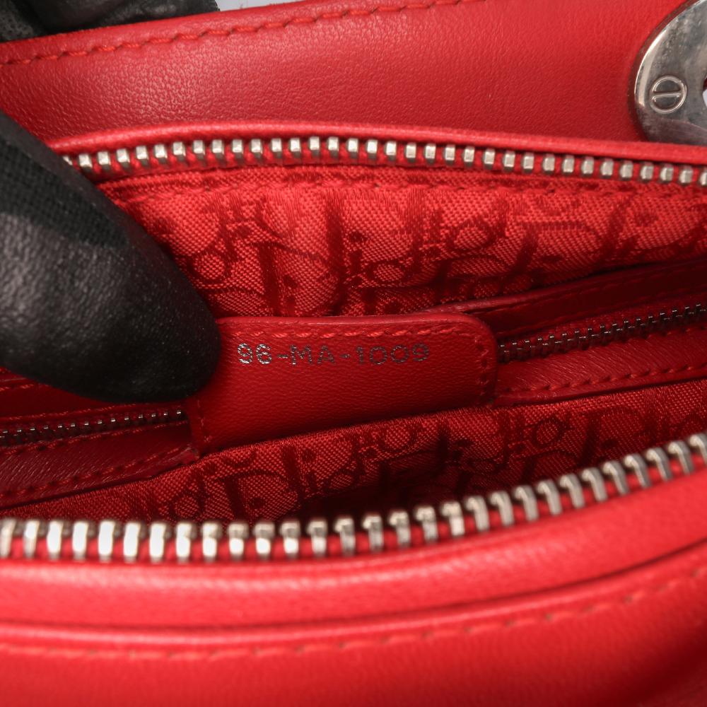 Red Leather Dior Lady Dior