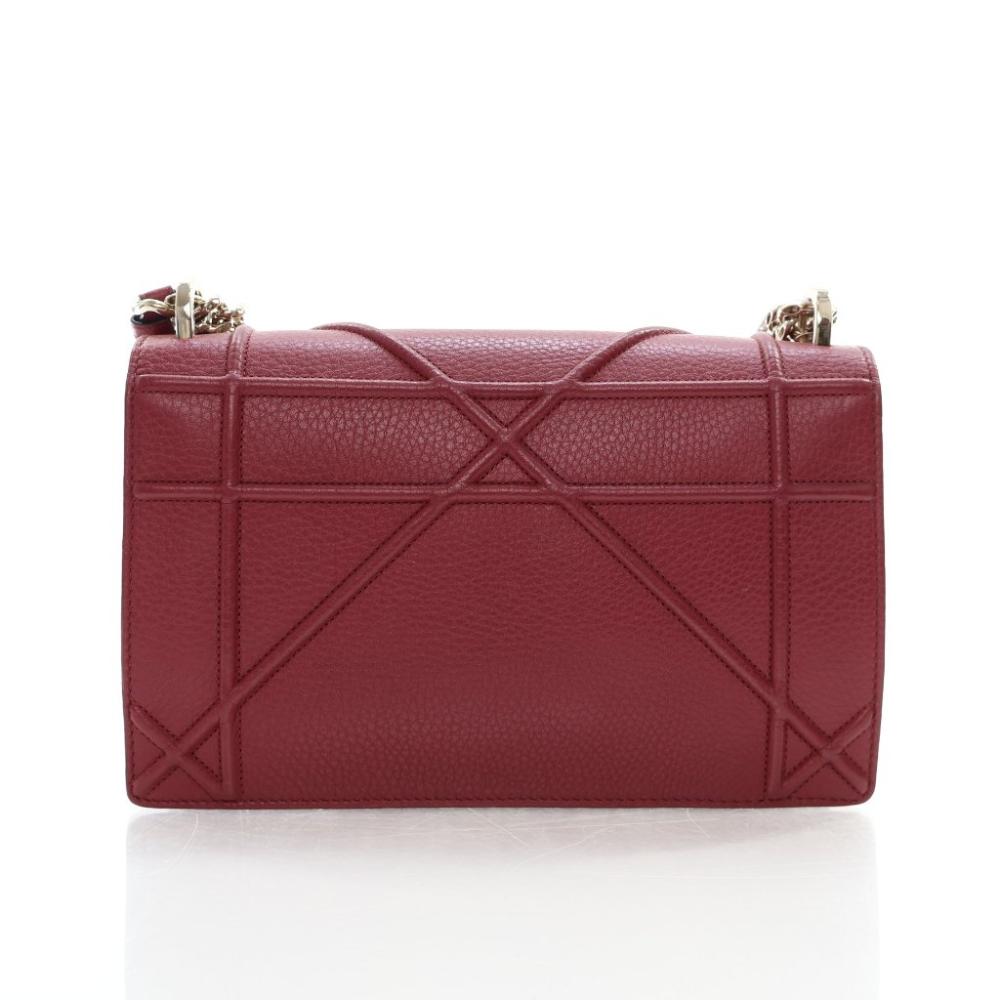 Red Leather Dior Shoulder Bag