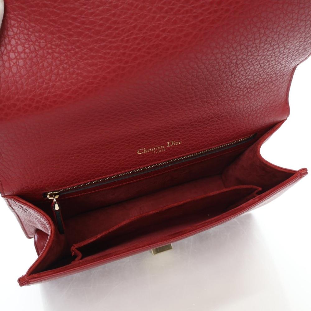 Red Leather Dior Shoulder Bag