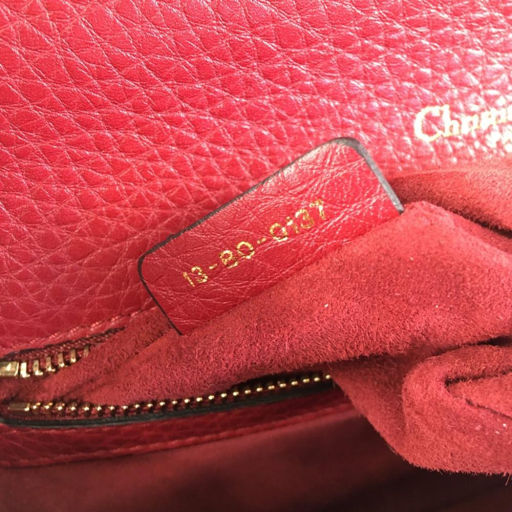 Red Leather Dior Shoulder Bag