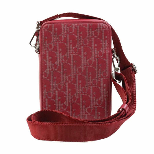 Red Leather Dior Shoulder Bag