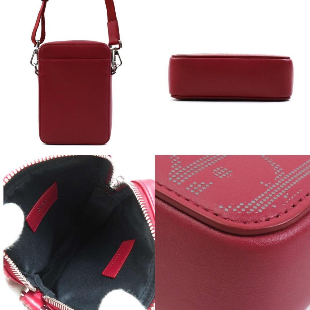 Red Leather Dior Shoulder Bag