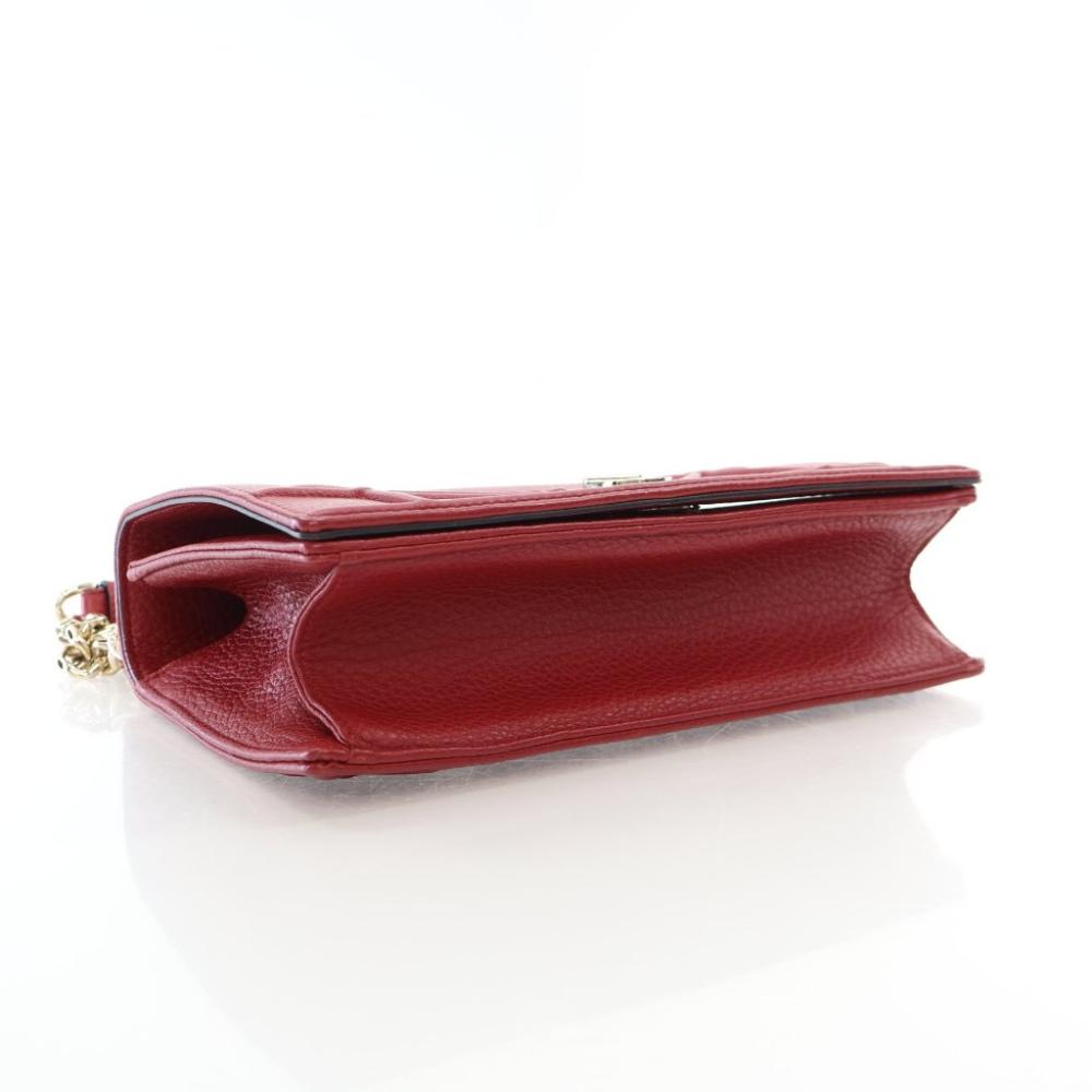 Red Leather Dior Shoulder Bag