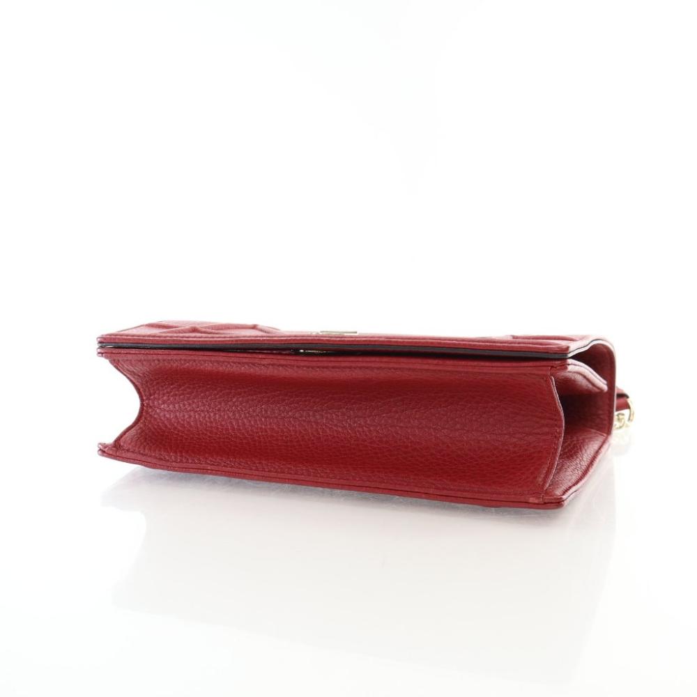 Red Leather Dior Shoulder Bag