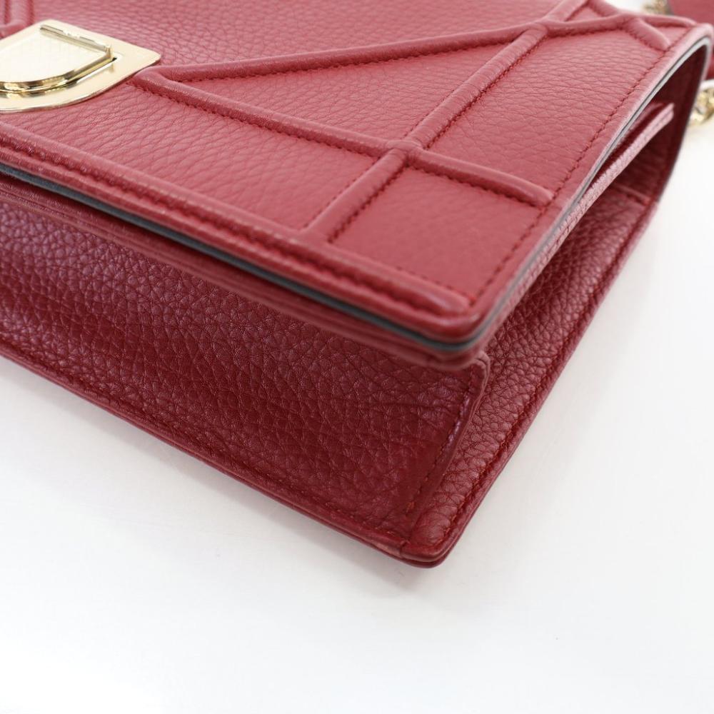 Red Leather Dior Shoulder Bag