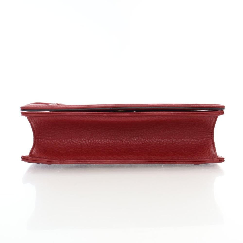 Red Leather Dior Shoulder Bag
