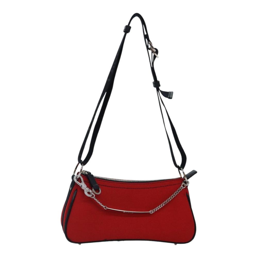 Red Silk Dior Shoulder Bag