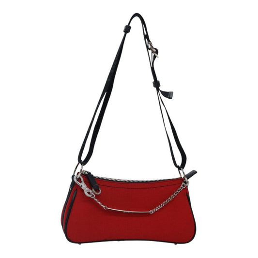 Red Silk Dior Shoulder Bag