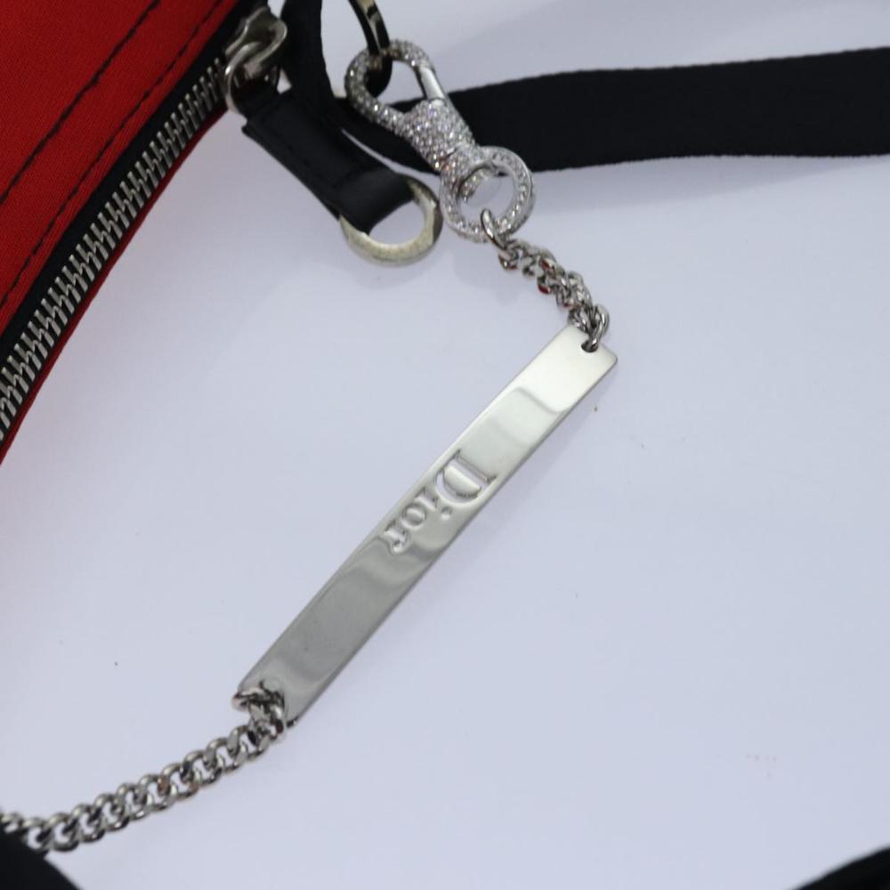 Red Silk Dior Shoulder Bag