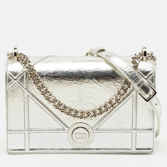 Silver Fabric Dior Crossbody Bag