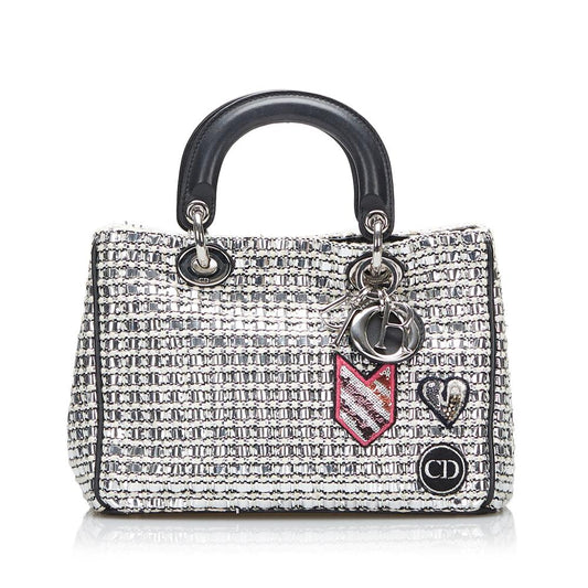 Silver Fabric Dior Lady Dior