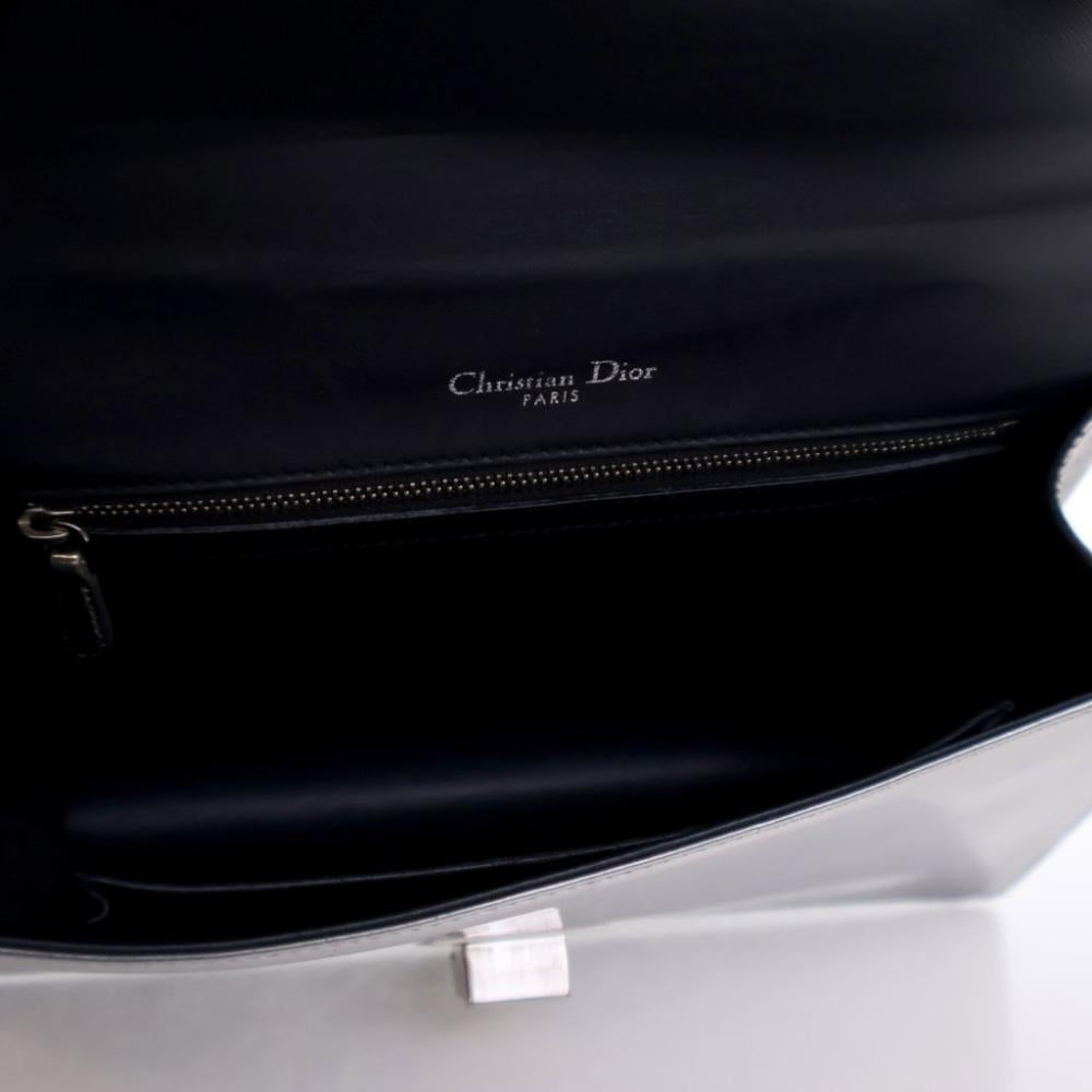Silver Leather Dior Shoulder Bag