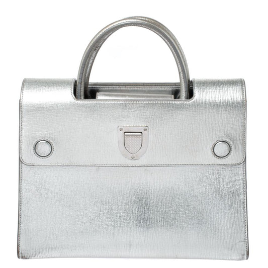 Silver Leather Dior Tote