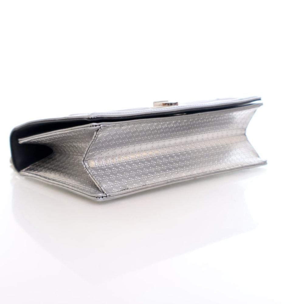 Silver Leather Dior Shoulder Bag