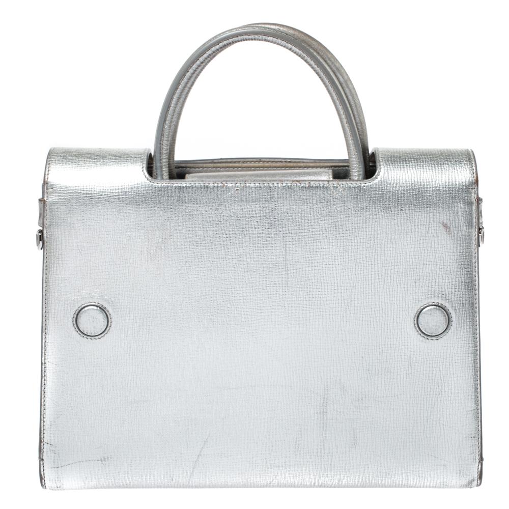 Silver Leather Dior Tote