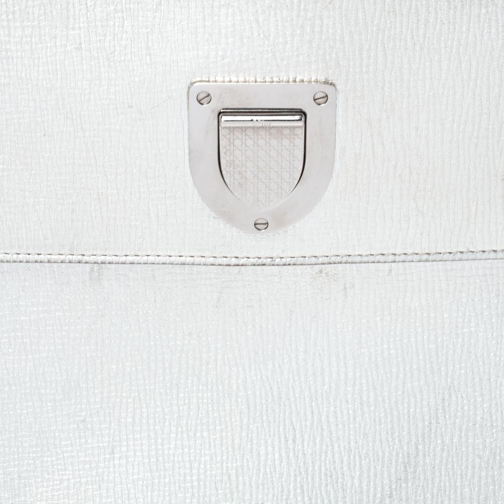 Silver Leather Dior Tote
