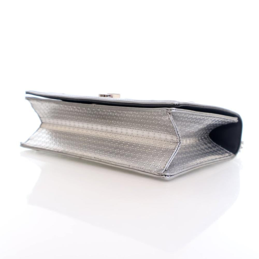 Silver Leather Dior Shoulder Bag