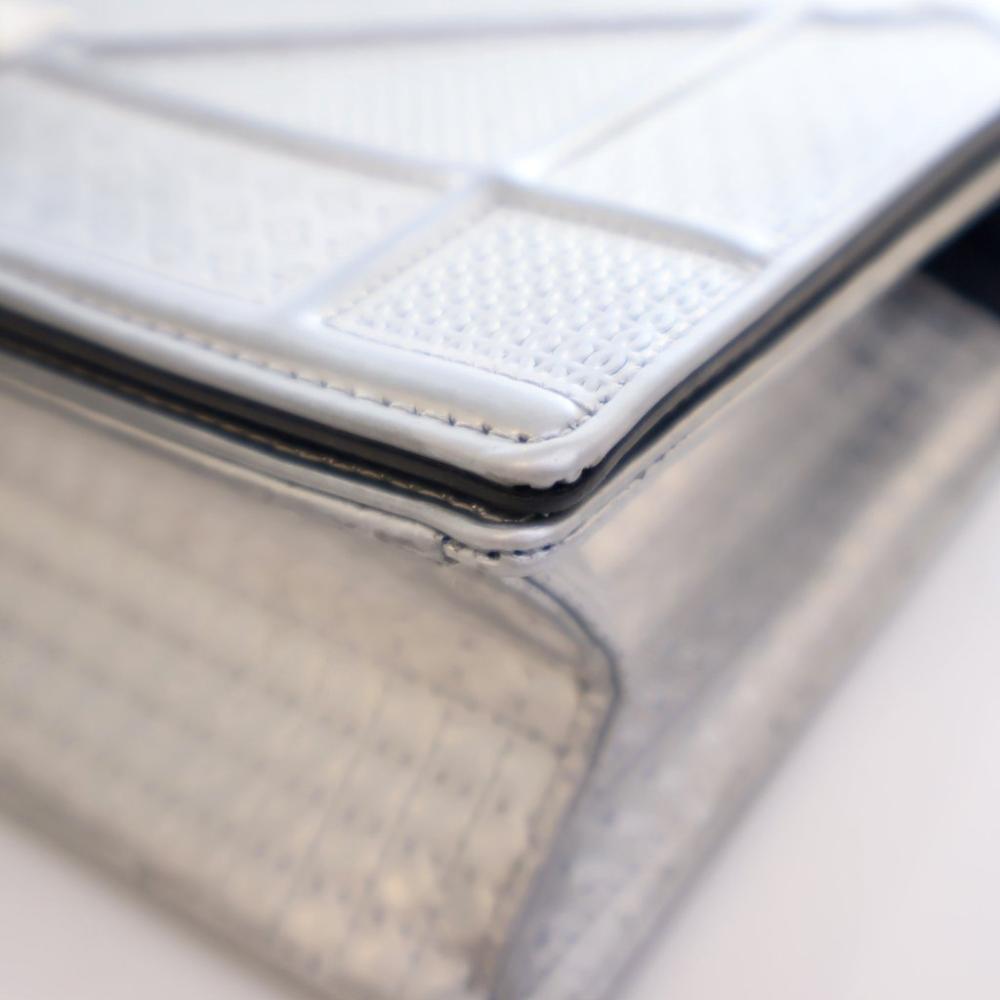 Silver Leather Dior Shoulder Bag
