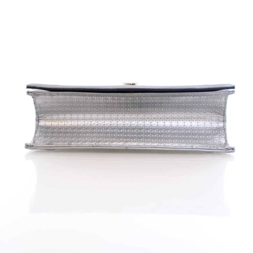 Silver Leather Dior Shoulder Bag