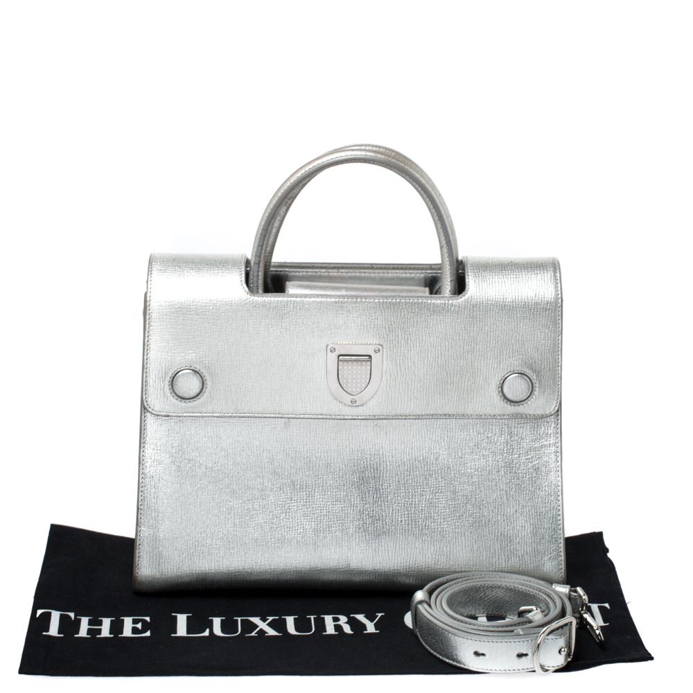 Silver Leather Dior Tote