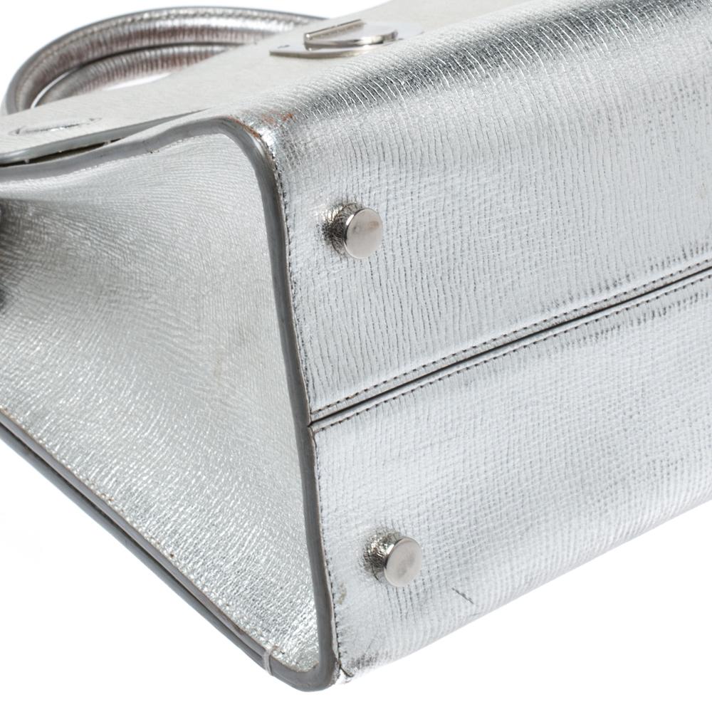 Silver Leather Dior Tote