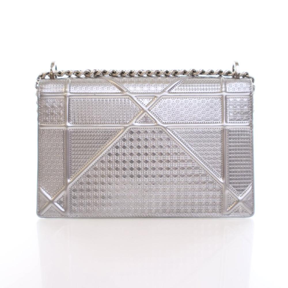 Silver Leather Dior Shoulder Bag