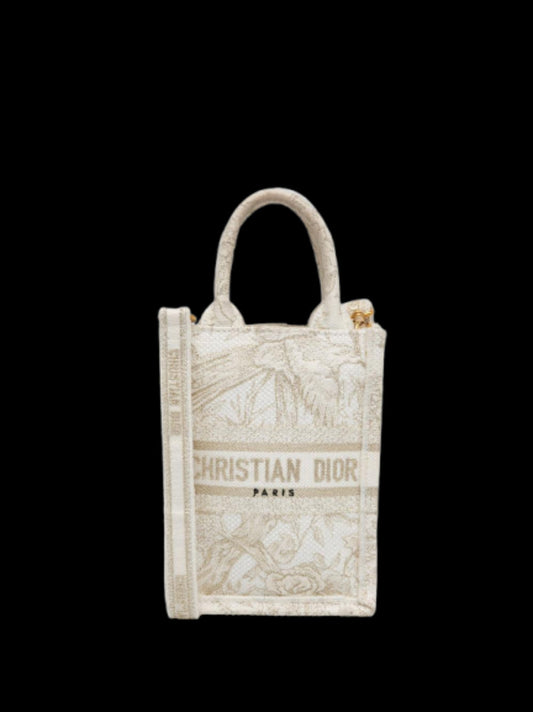 White Canvas Dior Book Tote