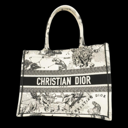 White Canvas Dior Book Tote
