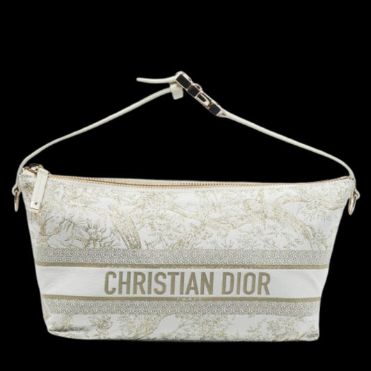 White Canvas Dior Cosmetic Pouch