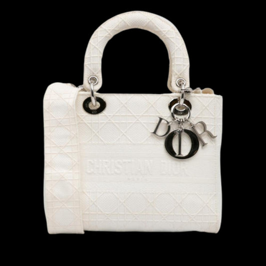 White Canvas Dior Lady Dior