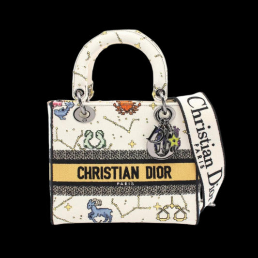 White Canvas Dior Lady Dior