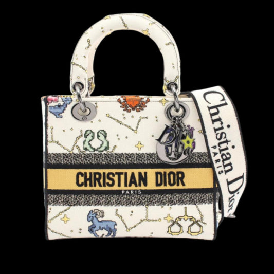 White Canvas Dior Lady Dior