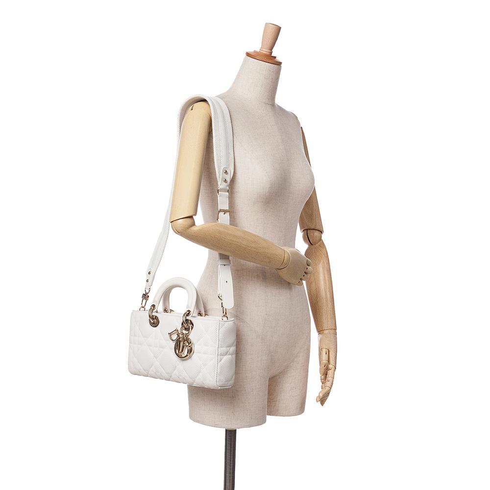 White Fabric Dior Lady Dior
