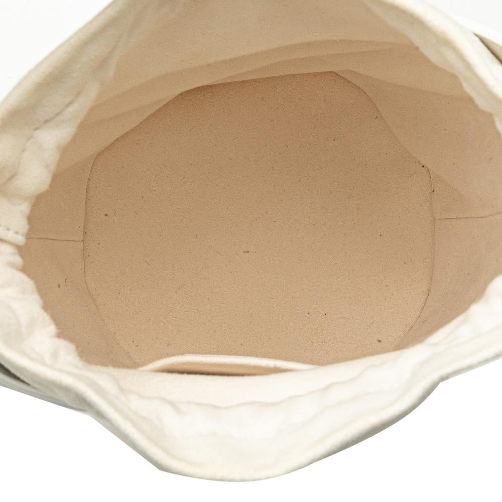 White Leather Dior Bucket Bag