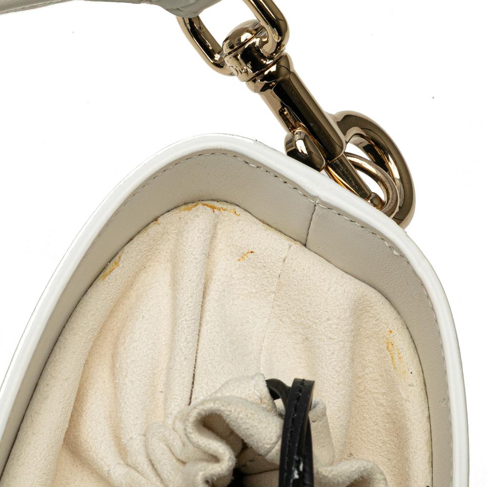 White Leather Dior Bucket Bag