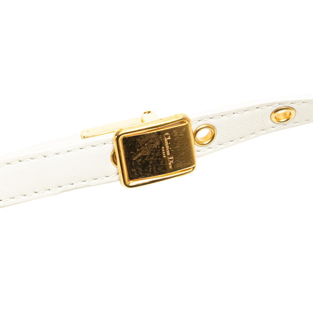 White Leather Dior Crossbody Bag