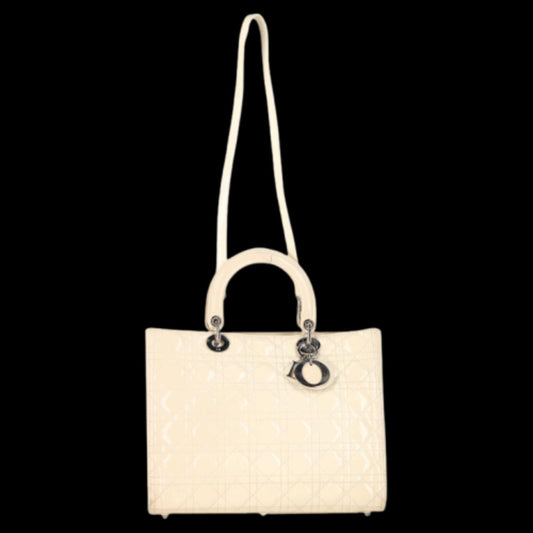 White Leather Dior Lady Dior