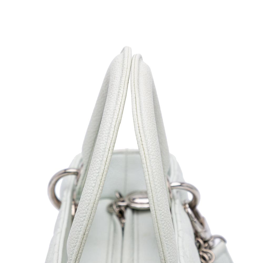 White Leather Dior Lady Dior