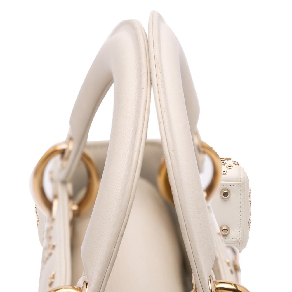 White Leather Dior Lady Dior