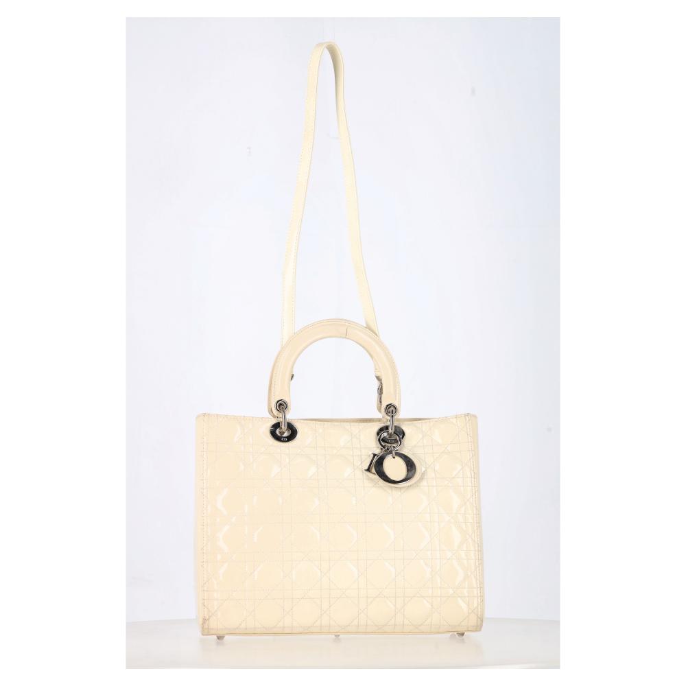 White Leather Dior Lady Dior