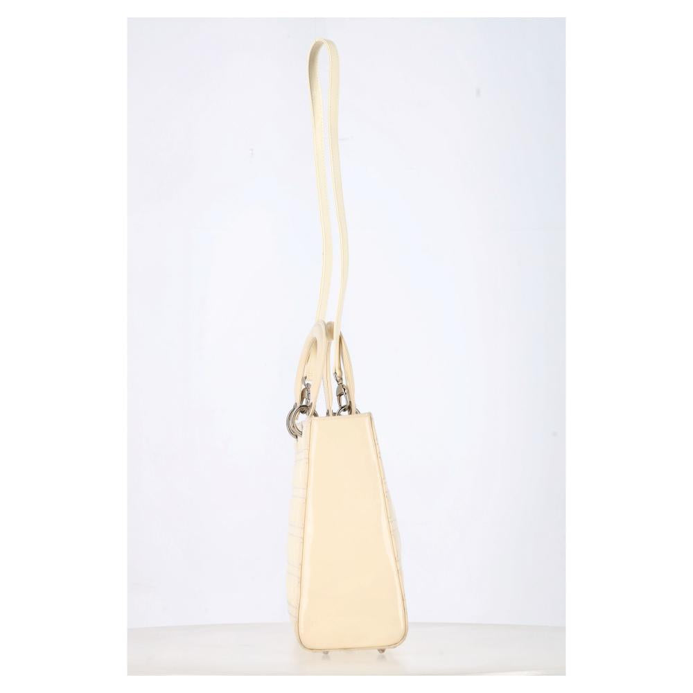 White Leather Dior Lady Dior
