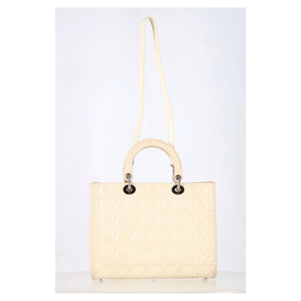 White Leather Dior Lady Dior