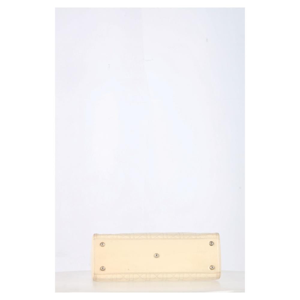 White Leather Dior Lady Dior