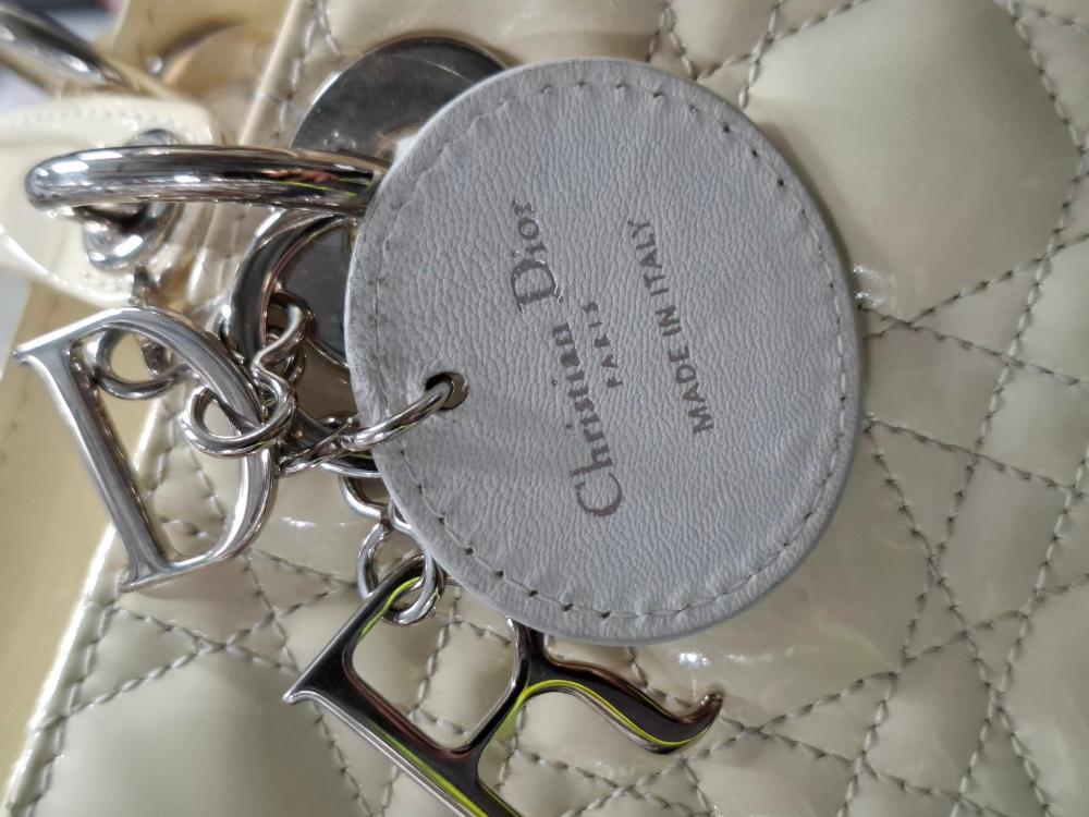 White Leather Dior Lady Dior
