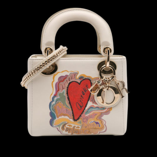 White Leather Dior Lady Dior