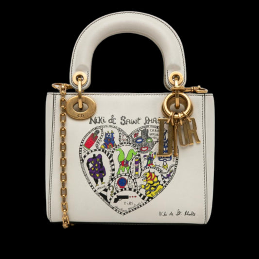 White Leather Dior Lady Dior
